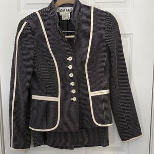 Carlisle Women's Black and Cream Blazer